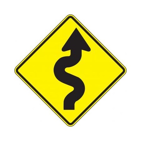DIRECTION SIGN RIGHT WINDING ROAD 24 In  X FRW294DP